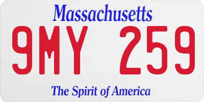 MA license plate 9MY259