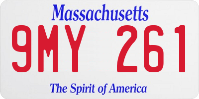 MA license plate 9MY261