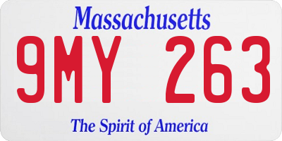 MA license plate 9MY263