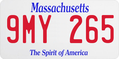 MA license plate 9MY265