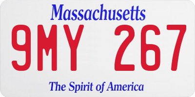 MA license plate 9MY267