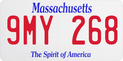 MA license plate 9MY268