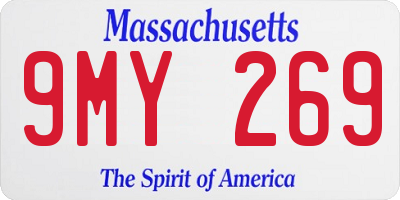 MA license plate 9MY269