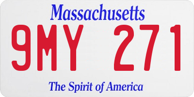 MA license plate 9MY271