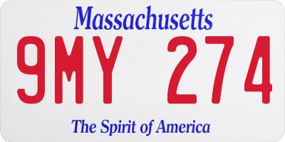 MA license plate 9MY274