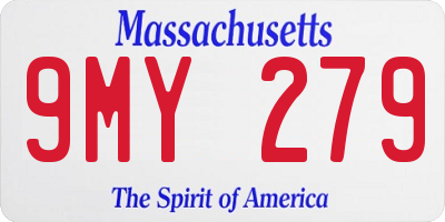 MA license plate 9MY279