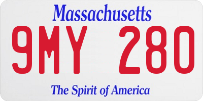 MA license plate 9MY280