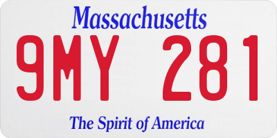 MA license plate 9MY281