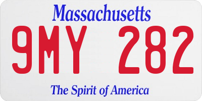 MA license plate 9MY282