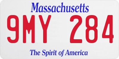 MA license plate 9MY284