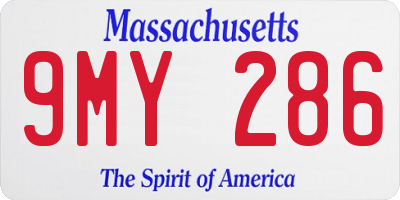 MA license plate 9MY286
