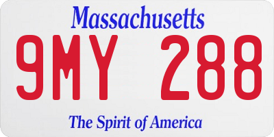 MA license plate 9MY288