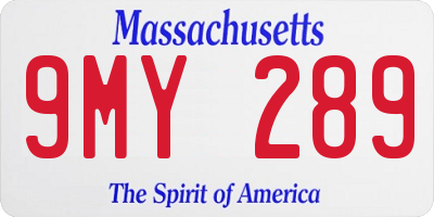 MA license plate 9MY289