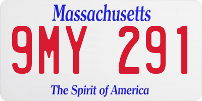 MA license plate 9MY291