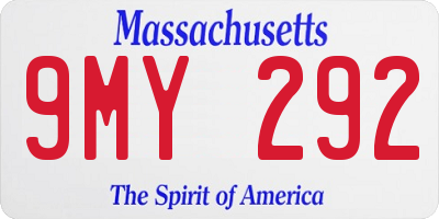 MA license plate 9MY292