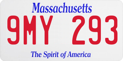 MA license plate 9MY293