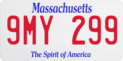 MA license plate 9MY299