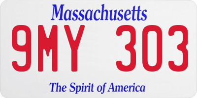 MA license plate 9MY303