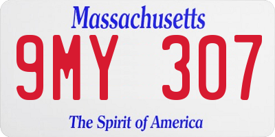 MA license plate 9MY307