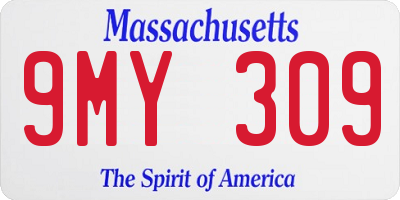 MA license plate 9MY309