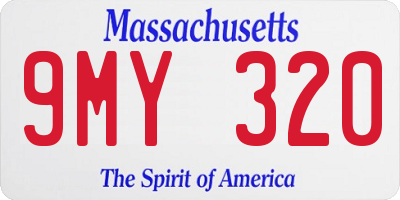 MA license plate 9MY320