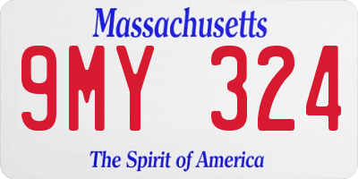 MA license plate 9MY324