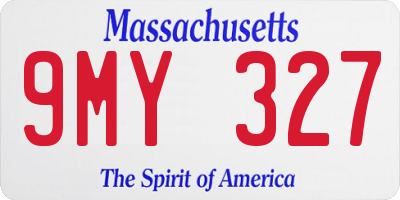 MA license plate 9MY327