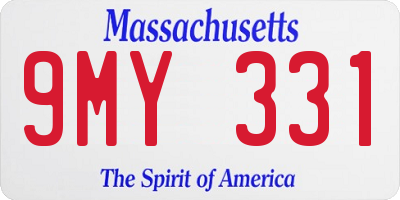 MA license plate 9MY331