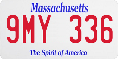 MA license plate 9MY336