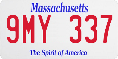 MA license plate 9MY337