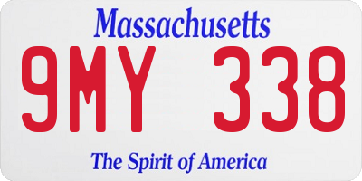 MA license plate 9MY338