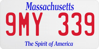 MA license plate 9MY339