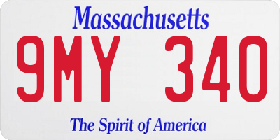 MA license plate 9MY340