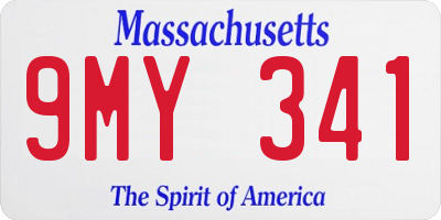 MA license plate 9MY341