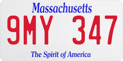 MA license plate 9MY347