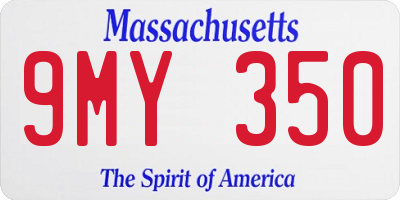 MA license plate 9MY350