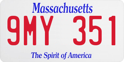 MA license plate 9MY351