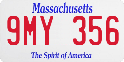 MA license plate 9MY356