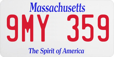 MA license plate 9MY359