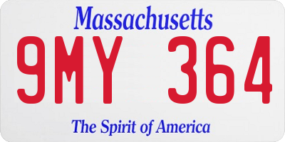MA license plate 9MY364