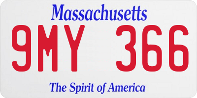 MA license plate 9MY366