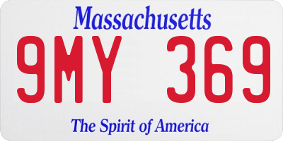 MA license plate 9MY369
