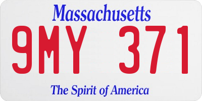 MA license plate 9MY371