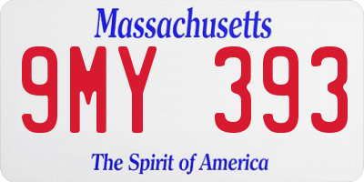 MA license plate 9MY393