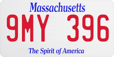 MA license plate 9MY396