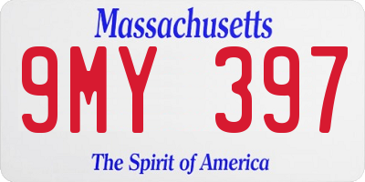 MA license plate 9MY397