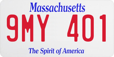 MA license plate 9MY401