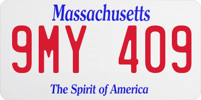 MA license plate 9MY409