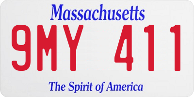 MA license plate 9MY411