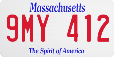 MA license plate 9MY412